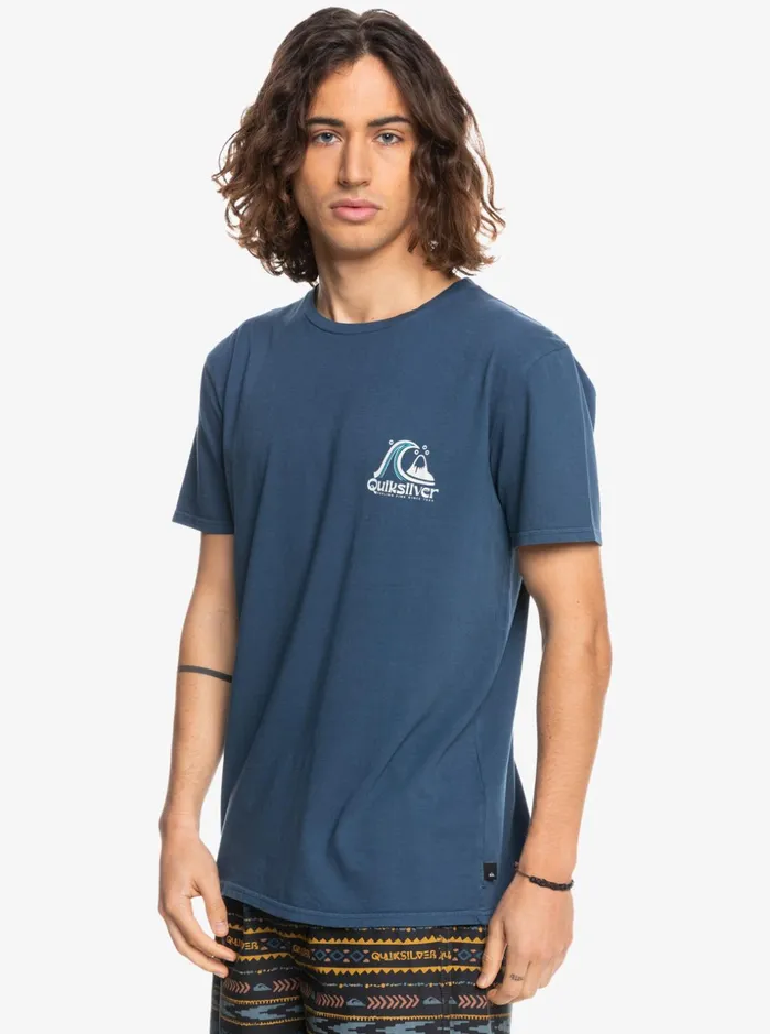Men Quiksilver Tees Rolling Circle TShirt Insignia Blue Men Quiksilver Tees Rolling Circle TShirt Insignia Blue