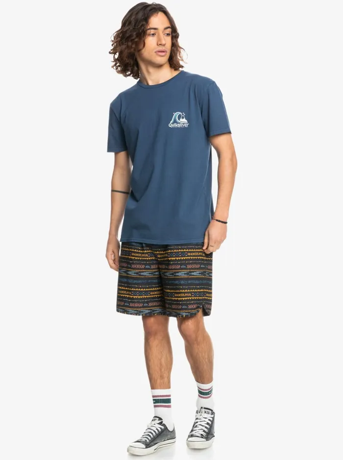 Men Quiksilver Tees Rolling Circle TShirt Insignia Blue Men Quiksilver Tees Rolling Circle TShirt Insignia Blue