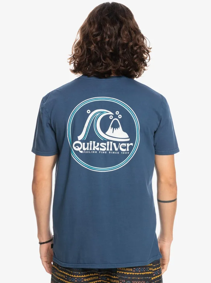 Men Quiksilver Tees Rolling Circle TShirt Insignia Blue Men Quiksilver Tees Rolling Circle TShirt Insignia Blue