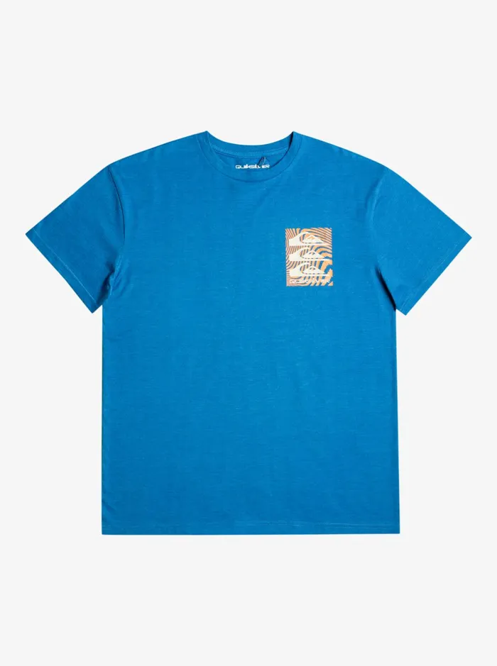 Men Quiksilver Tees Warped Patterns TShirt Snorkel Blue