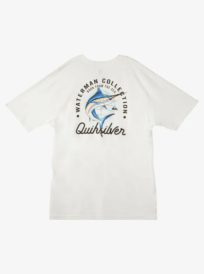 Men Quiksilver Tees Waterman Beauty At Sea TShirt Snow White Men Quiksilver Tees Waterman Beauty At Sea TShirt Snow White