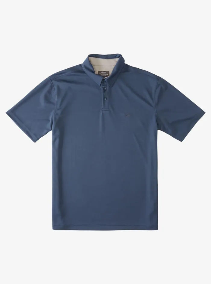 Men Quiksilver Tees Waterman Water Short Sleeve Polo Shirt Midnight Navy