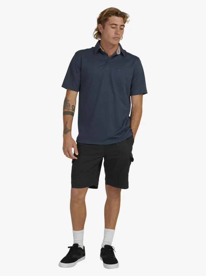 Men Quiksilver Tees Waterman Water Short Sleeve Polo Shirt Midnight Navy Men Quiksilver Tees Waterman Water Short Sleeve Polo Shirt Midnight Navy