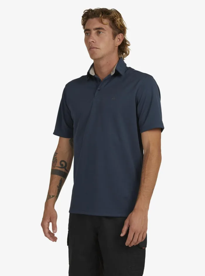 Men Quiksilver Tees Waterman Water Short Sleeve Polo Shirt Midnight Navy Men Quiksilver Tees Waterman Water Short Sleeve Polo Shirt Midnight Navy