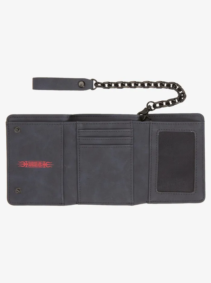 Men Quiksilver Wallets Grunge Sponge TriFold Chain Wallet Phantom Men Quiksilver Wallets Grunge Sponge TriFold Chain Wallet Phantom