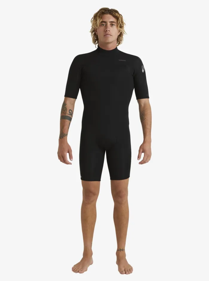 Men Quiksilver Wetsuits 22mm Everyday Sessions Short Sleeve Back Zip Springsuit Black