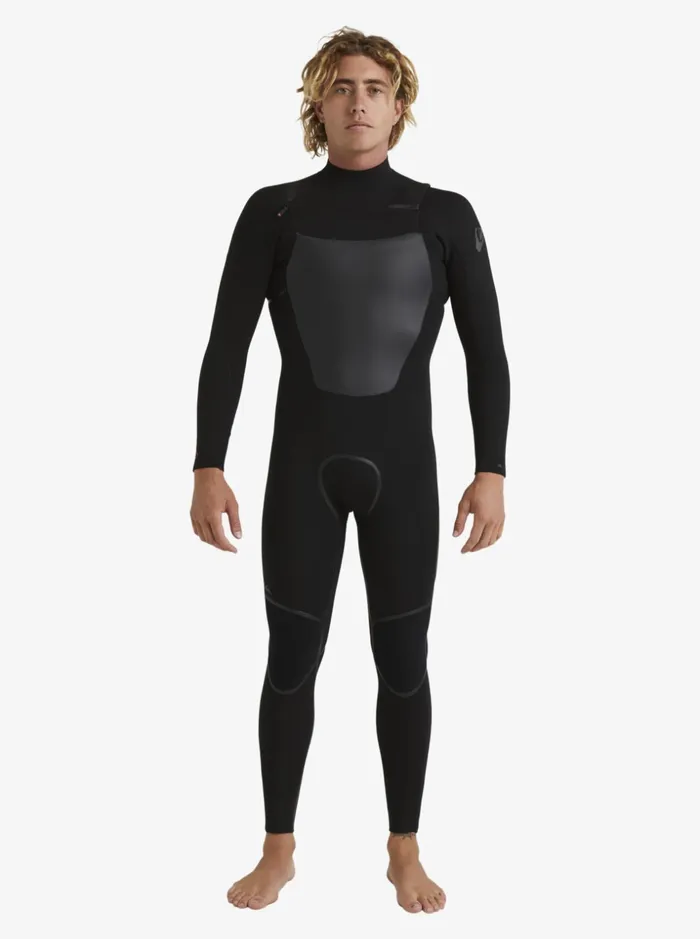 Men Quiksilver Wetsuits 43 Marathon Sessions ChestZip Wetsuit Black