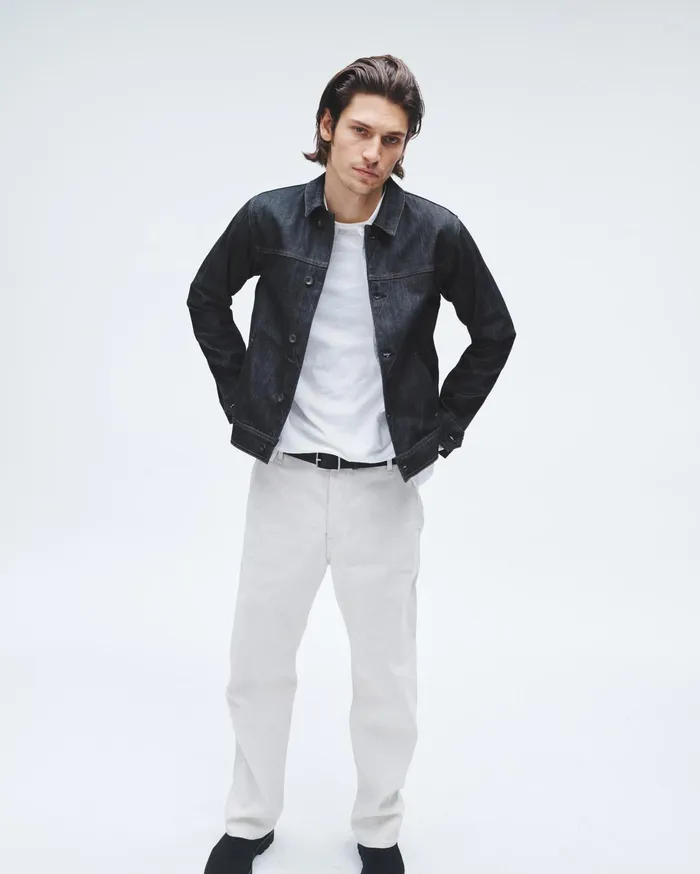 Men Rag and Bone Coats and Jackets Owen Denim Trucker Jacket Raw Indigo Men Rag and Bone Coats and Jackets Owen Denim Trucker Jacket Raw Indigo