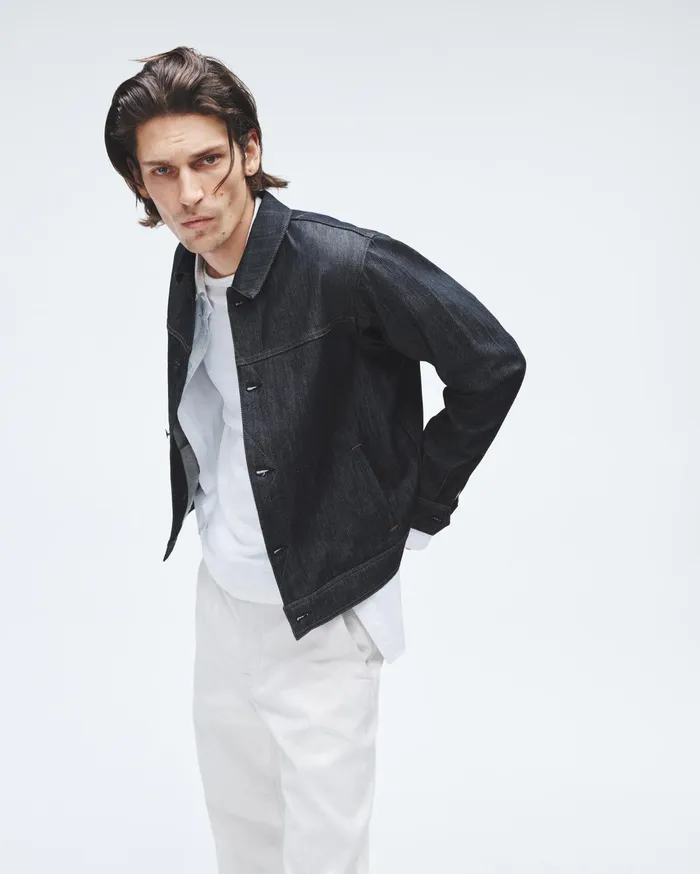 Men Rag and Bone Coats and Jackets Owen Denim Trucker Jacket Raw Indigo Men Rag and Bone Coats and Jackets Owen Denim Trucker Jacket Raw Indigo