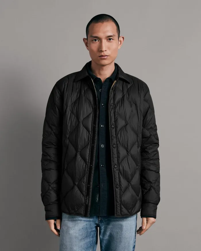 Men Rag and Bone Coats and Jackets Padded Dane Nylon Jacket Black