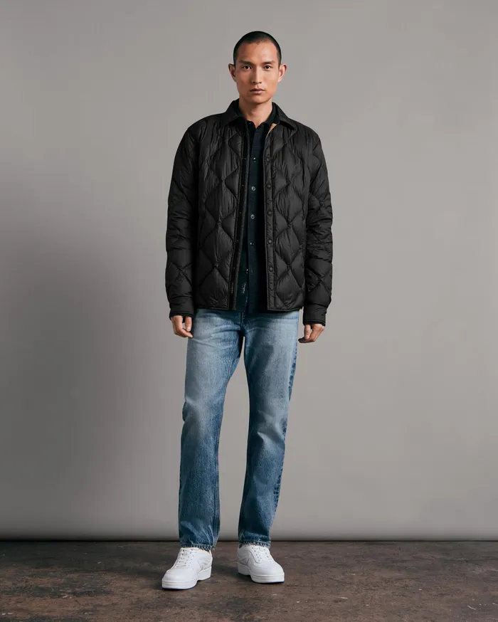Men Rag and Bone Coats and Jackets Padded Dane Nylon Jacket Black Men Rag and Bone Coats and Jackets Padded Dane Nylon Jacket Black