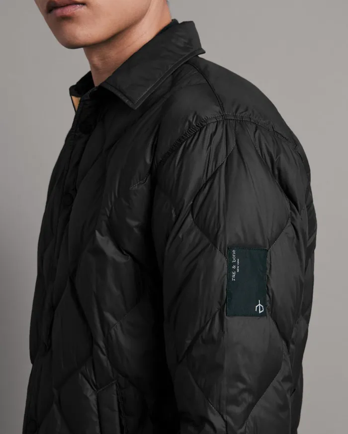 Men Rag and Bone Coats and Jackets Padded Dane Nylon Jacket Black Men Rag and Bone Coats and Jackets Padded Dane Nylon Jacket Black