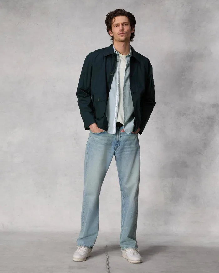 Men Rag and Bone Shirts Dalton Striped Hemp Cotton Shirt Blue Stripe Men Rag and Bone Shirts Dalton Striped Hemp Cotton Shirt Blue Stripe
