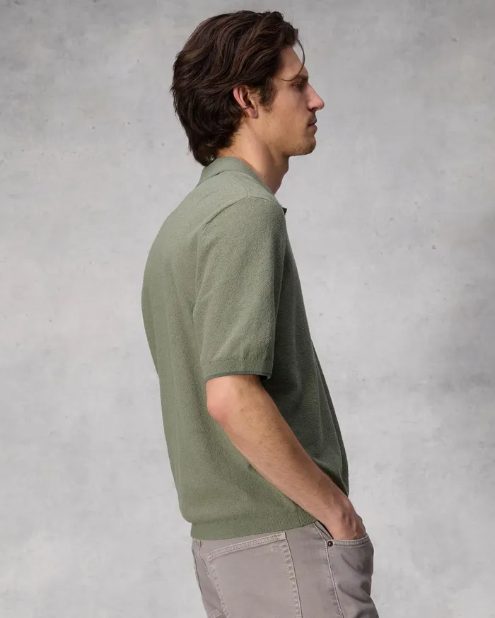 Men Rag and Bone Sweaters Johnny Zuma Toweling Polo Vetiver Men Rag and Bone Sweaters Johnny Zuma Toweling Polo Vetiver