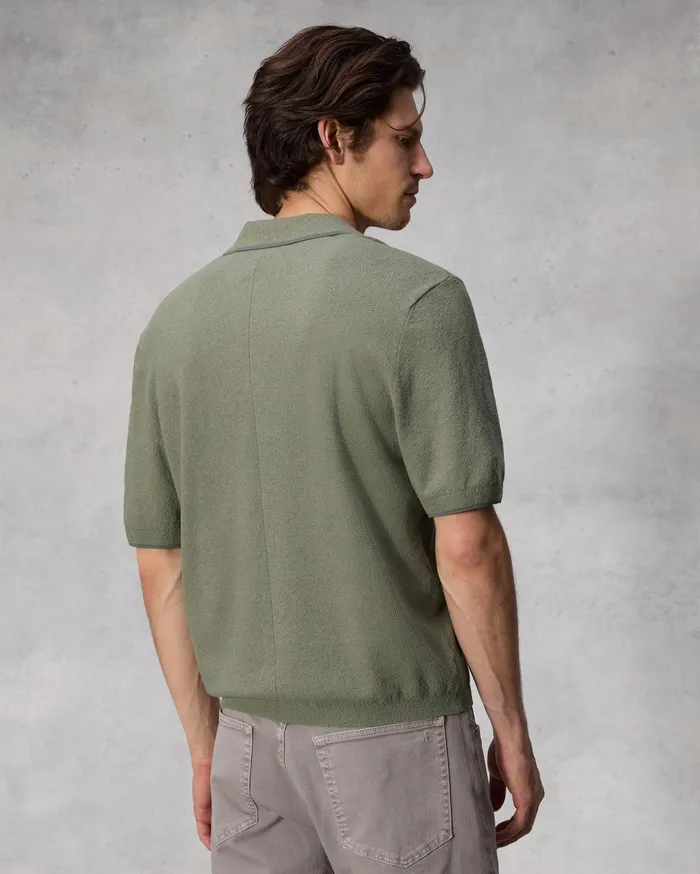 Men Rag and Bone Sweaters Johnny Zuma Toweling Polo Vetiver Men Rag and Bone Sweaters Johnny Zuma Toweling Polo Vetiver