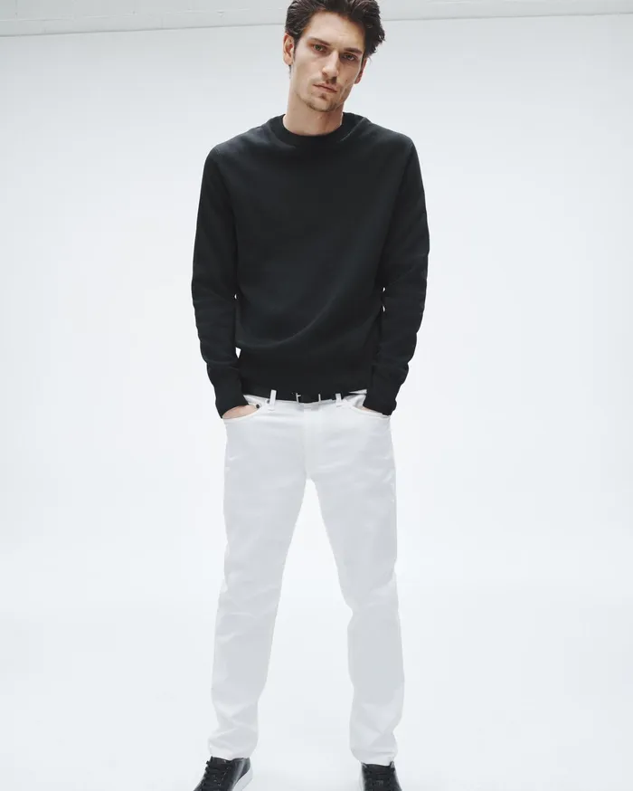 Men Rag and Bone Sweaters York Viscose Crew Black