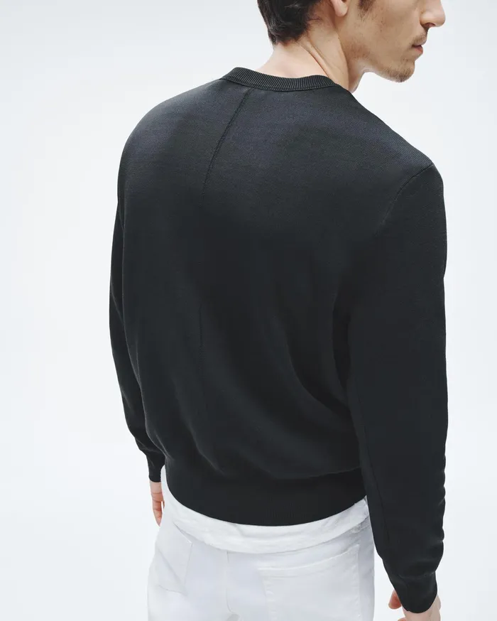 Men Rag and Bone Sweaters York Viscose Crew Black Men Rag and Bone Sweaters York Viscose Crew Black
