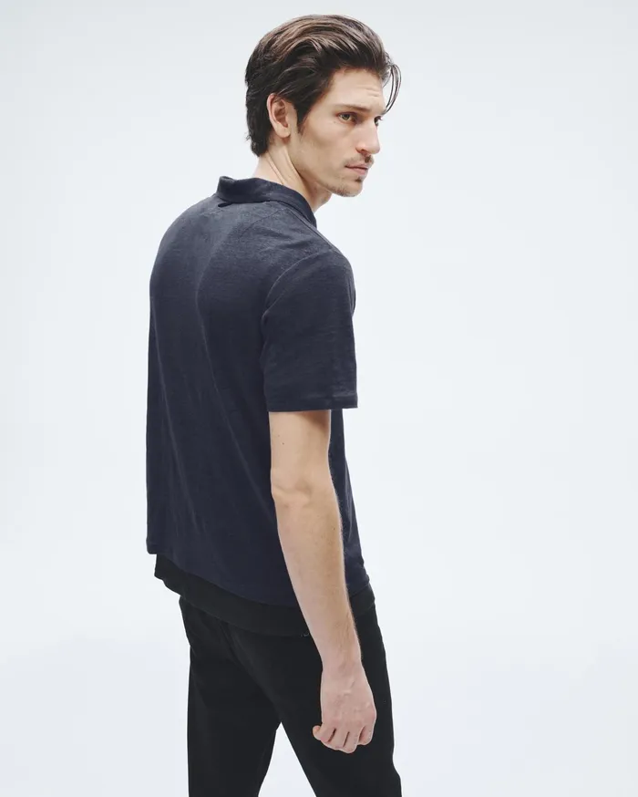 Men Rag and Bone TShirts Classic Linen Polo Salute Men Rag and Bone TShirts Classic Linen Polo Salute
