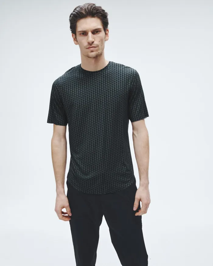 Men Rag and Bone TShirts Pursuit Hayden Tee Black Geometric Stud