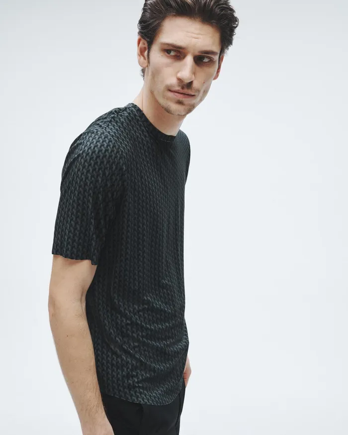 Men Rag and Bone TShirts Pursuit Hayden Tee Black Geometric Stud Men Rag and Bone TShirts Pursuit Hayden Tee Black Geometric Stud