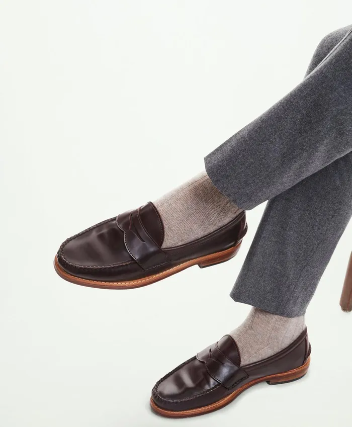 Men Rancourt Cordovan Pinch Penny Loafer Burgundy Brooks Brothers Shoes