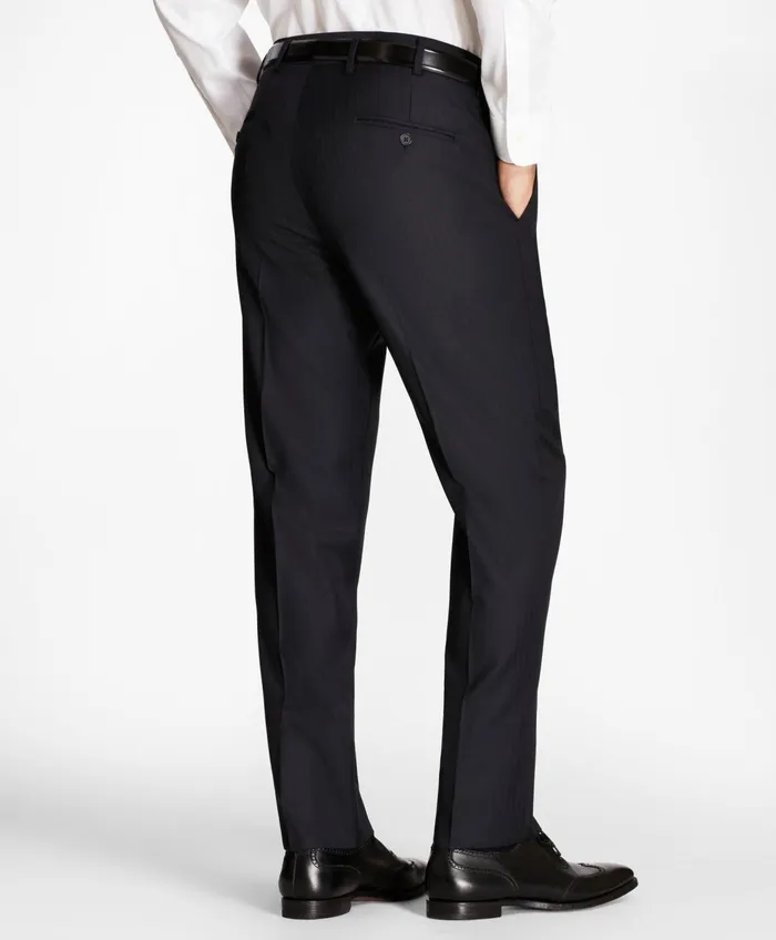 Men Regent Fit Blue Herringbone 1818 Suit Navy Brooks Brothers Suits
