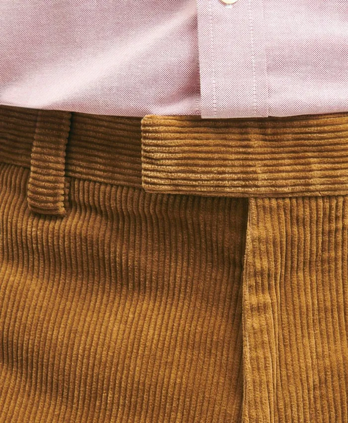 Men Regular Fit Cotton WideWale Corduroy Pants Medium Brown Brooks Brothers Chinos and Casual Pants