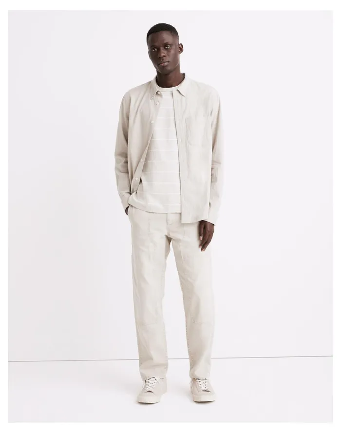Men Relaxed Straight Lightweight Workwear Pants Feather Grey Madewell Pants