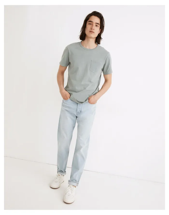 Men Relaxed Taper Authentic Flex Selvedge Jeans Fallon Wash Madewell Jeans