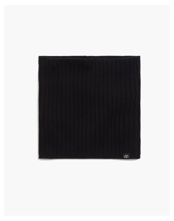 Men Ribbed Wool Neck Warmer True Black Madewell Scarves and Gloves