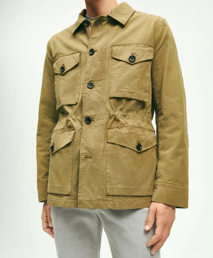 Men Ripstop Field Jacket Medium Green Brooks Brothers Coats and Jackets