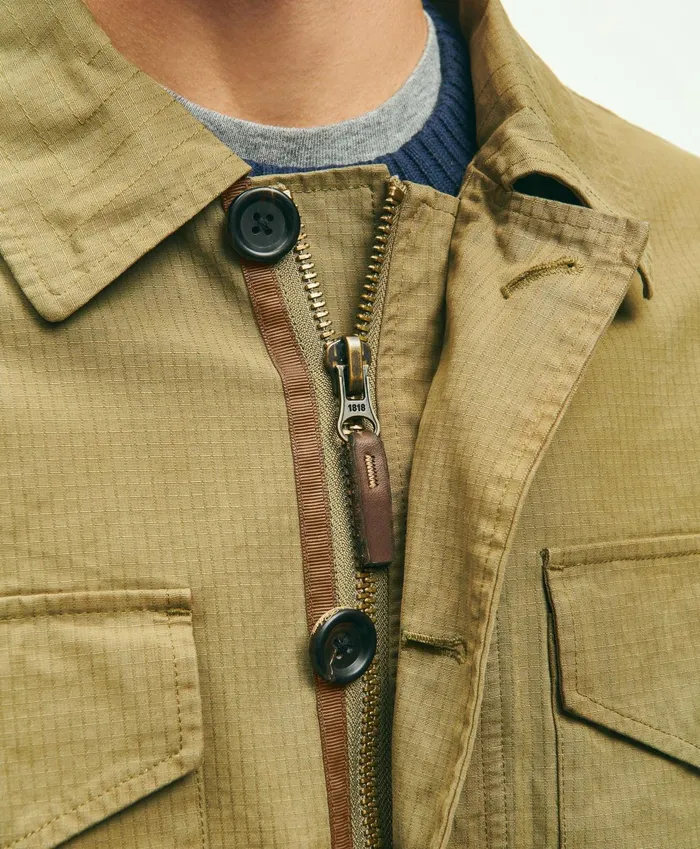 Men Ripstop Field Jacket Medium Green Brooks Brothers Coats and Jackets