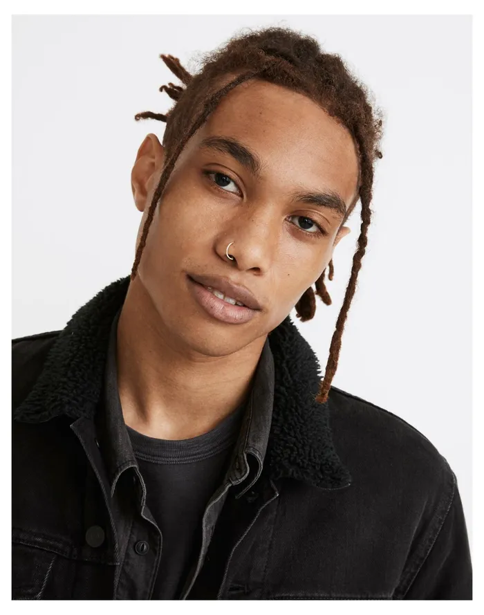 Men Sherpa Classic Jean Jacket In Black Black Madewell Jackets Men Sherpa Classic Jean Jacket In Black Black Madewell Jackets