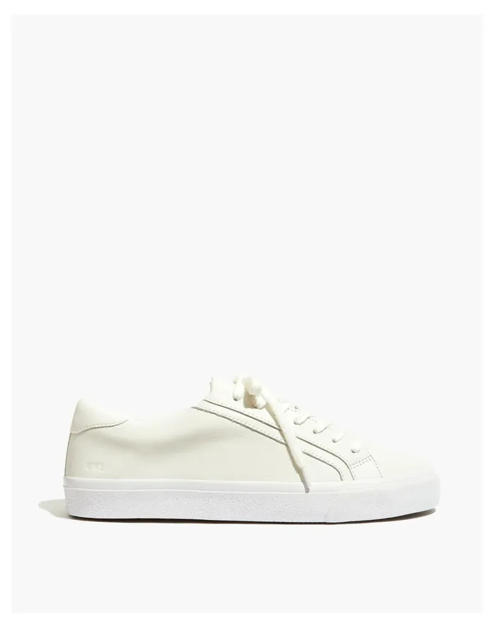 Men Sidewalk Low Top Sneakers In Leather Pale Parchment Madewell Sneakers