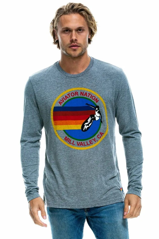 Men SIGNATURE MILL VALLEY LONG SLEEVE TEE 8211 HEATHER GREY Aviator Nation Tees Men SIGNATURE MILL VALLEY LONG SLEEVE TEE 8211 HEATHER GREY Aviator Nation Tees