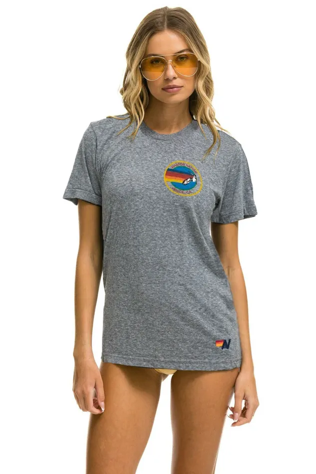 Men SIGNATURE SMALL CIRCLE LOGO TEE 8211 HEATHER GREY Aviator Nation Tees