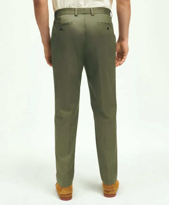 Men Slim Fit Stretch Cotton Advantage Chino Pants Dark Green Brooks Brothers Chinos and Casual Pants