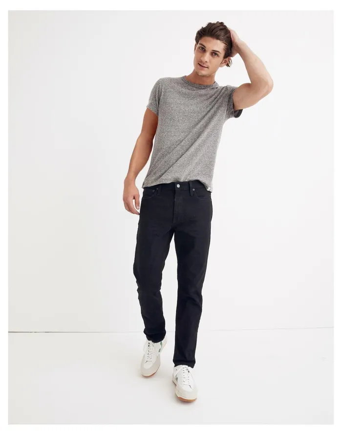 Men Straight Jeans In Classic Black Wash Black Madewell Jeans