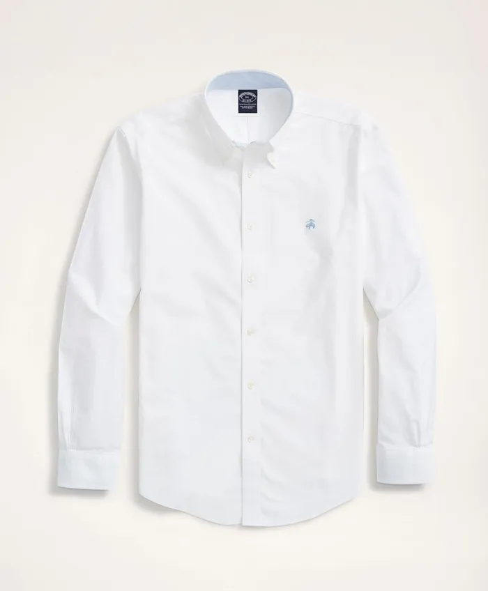 Men Stretch Big and Tall Sport Shirt NonIron Oxford White Brooks Brothers Sport Shirts