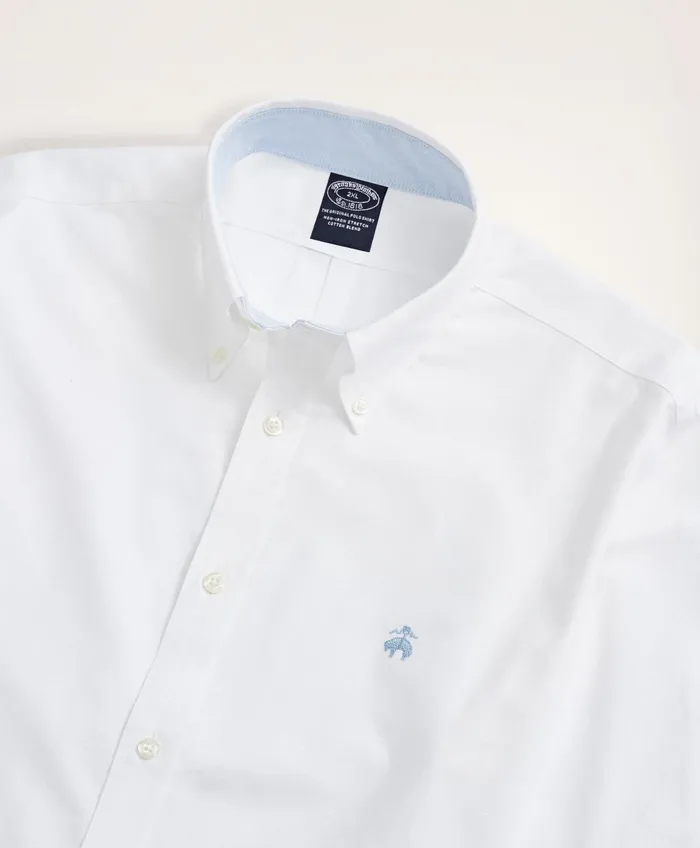 Men Stretch Big and Tall Sport Shirt NonIron Oxford White Brooks Brothers Sport Shirts