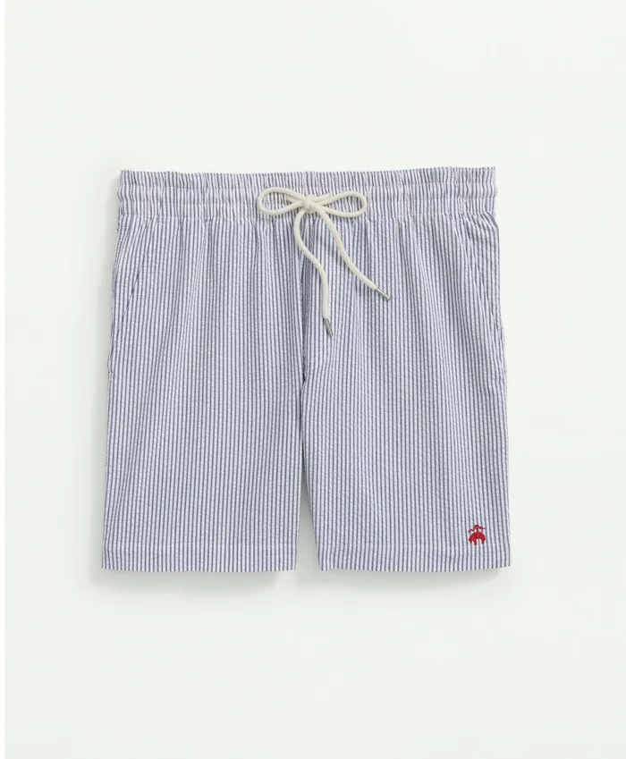 Men Stretch Cotton Seersucker Friday Shorts Blueivory Brooks Brothers Shorts and Swimwear Men Stretch Cotton Seersucker Friday Shorts Blueivory Brooks Brothers Shorts and Swimwear