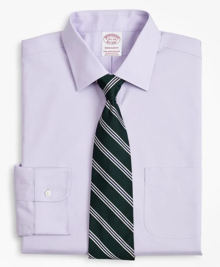 Men Stretch Madison RelaxedFit Dress Shirt NonIron Pinpoint Ainsley Collar Lavender Brooks Brothers Dress Shirts Men Stretch Madison RelaxedFit Dress Shirt NonIron Pinpoint Ainsley Collar Lavender Brooks Brothers Dress Shirts