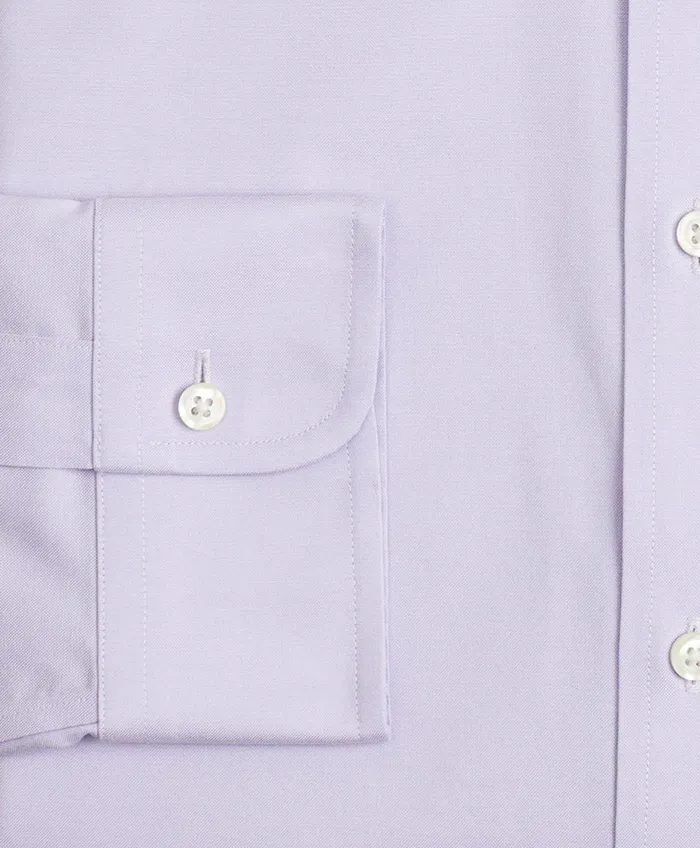 Men Stretch Madison RelaxedFit Dress Shirt NonIron Pinpoint Ainsley Collar Lavender Brooks Brothers Dress Shirts