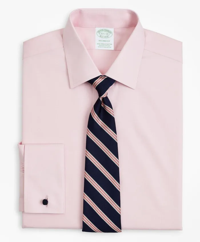 Men Stretch Milano Slim Fit Dress Shirt NonIron Pinpoint Ainsley Collar French Cuff Pink Brooks Brothers Dress Shirts Men Stretch Milano Slim Fit Dress Shirt NonIron Pinpoint Ainsley Collar French Cuff Pink Brooks Brothers Dress Shirts
