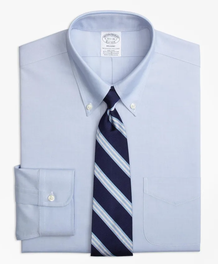 Men Stretch Regent RegularFit Dress Shirt NonIron Pinpoint ButtonDown Collar Blue Brooks Brothers Dress Shirts Men Stretch Regent RegularFit Dress Shirt NonIron Pinpoint ButtonDown Collar Blue Brooks Brothers Dress Shirts