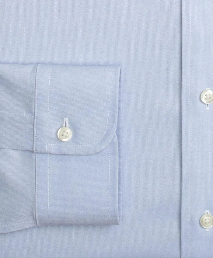 Men Stretch Regent RegularFit Dress Shirt NonIron Pinpoint ButtonDown Collar Blue Brooks Brothers Dress Shirts