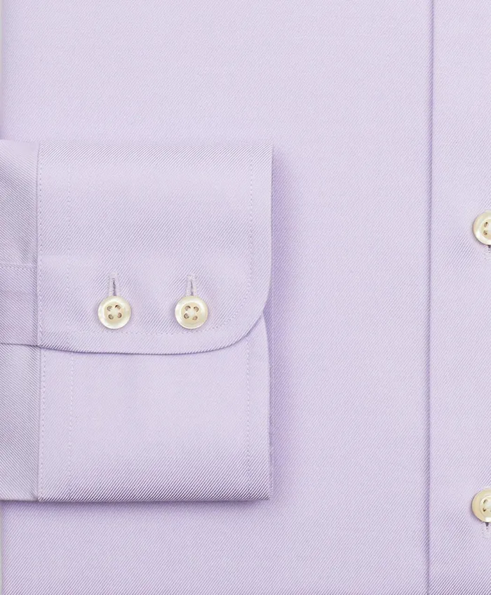 Men Stretch Supima Cotton NonIron Twill Ainsley Collar Dress Shirt Lavender Brooks Brothers Dress Shirts