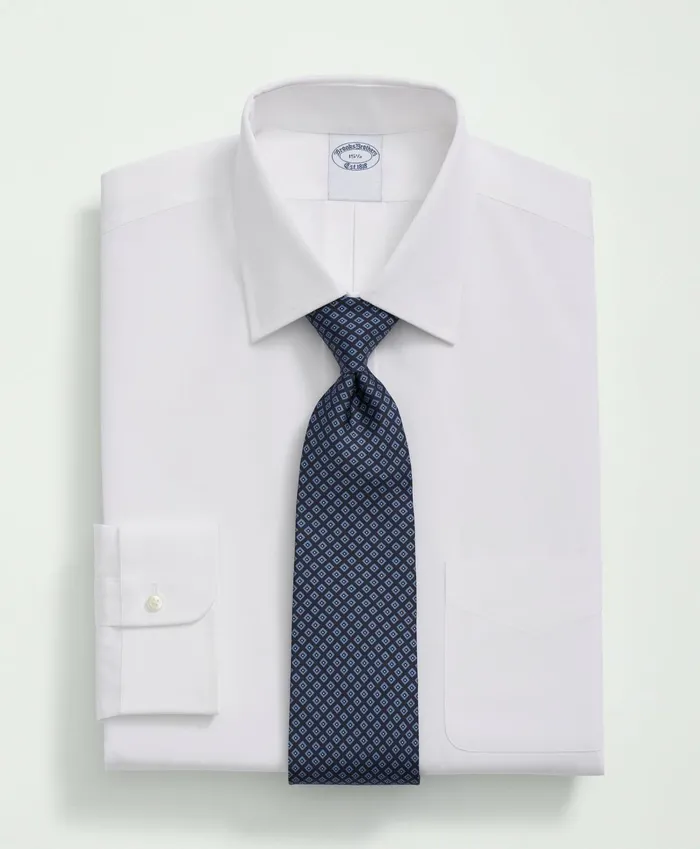 Men Supima Cotton Poplin Ainsley Collar Dress Shirt White Brooks Brothers Dress Shirts