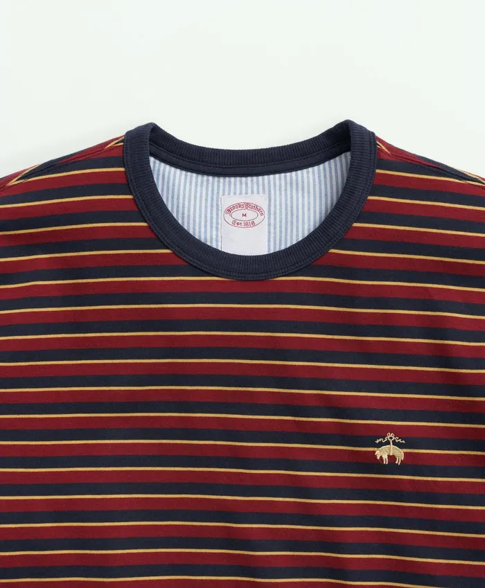 Men Supima Cotton Striped TShirt Red Multi Brooks Brothers TShirts and Sweats