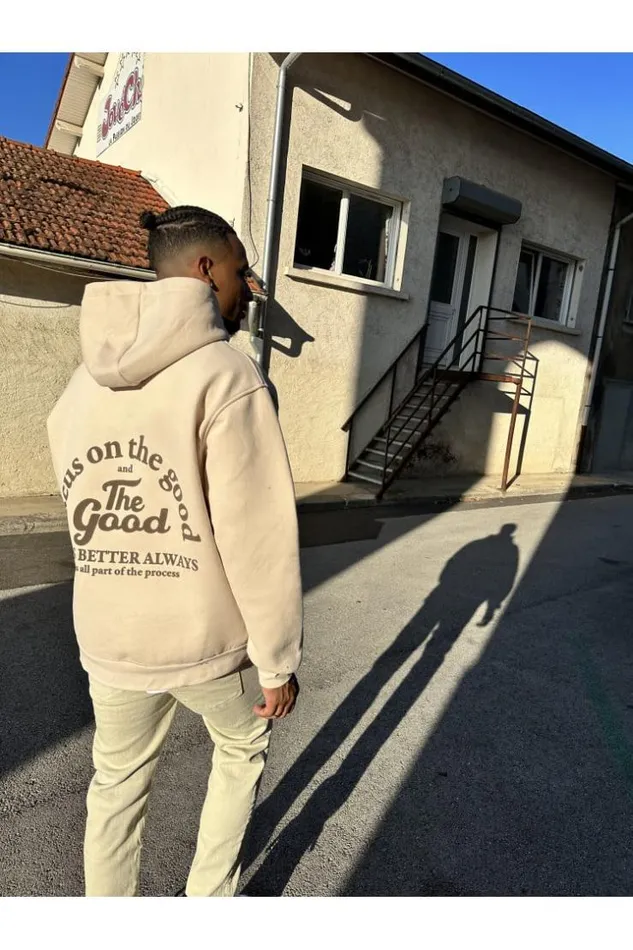 Men Sweat Beige Capuche 034 The Good 034 Beige Brentiny Paris Sweatshirts and Pullovers